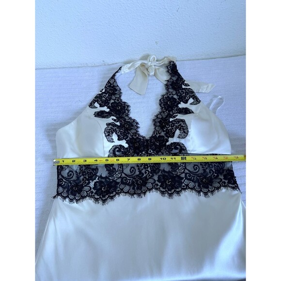 White House Black Market Halter Satin Lace Midi Dress XS/S Coctail Romantic - Picture 10 of 11